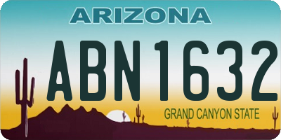 AZ license plate ABN1632