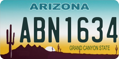 AZ license plate ABN1634