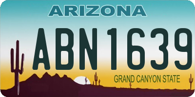 AZ license plate ABN1639
