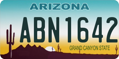 AZ license plate ABN1642