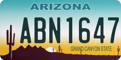 AZ license plate ABN1647