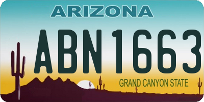 AZ license plate ABN1663