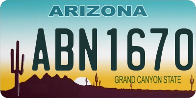 AZ license plate ABN1670