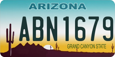 AZ license plate ABN1679
