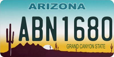 AZ license plate ABN1680