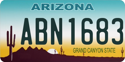 AZ license plate ABN1683
