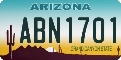 AZ license plate ABN1701