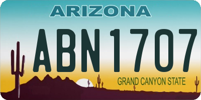 AZ license plate ABN1707