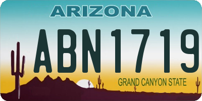 AZ license plate ABN1719
