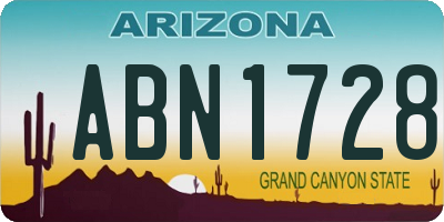 AZ license plate ABN1728