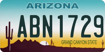 AZ license plate ABN1729