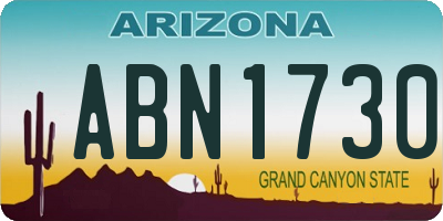 AZ license plate ABN1730