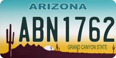 AZ license plate ABN1762