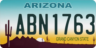 AZ license plate ABN1763