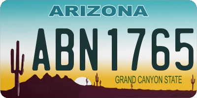 AZ license plate ABN1765