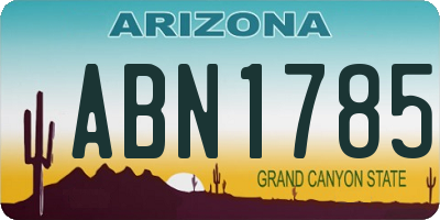 AZ license plate ABN1785
