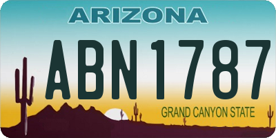 AZ license plate ABN1787