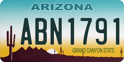 AZ license plate ABN1791