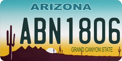 AZ license plate ABN1806
