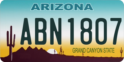 AZ license plate ABN1807