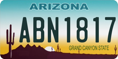 AZ license plate ABN1817