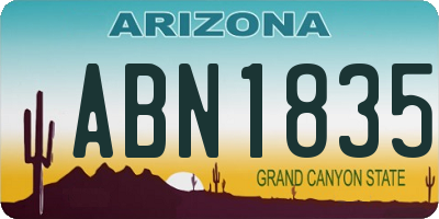 AZ license plate ABN1835