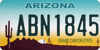 AZ license plate ABN1845