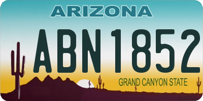 AZ license plate ABN1852