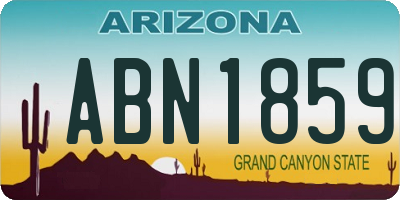 AZ license plate ABN1859