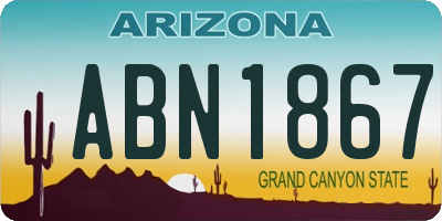 AZ license plate ABN1867