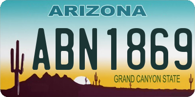 AZ license plate ABN1869