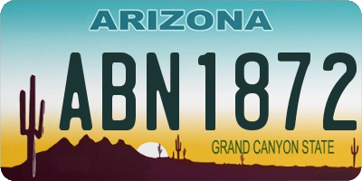 AZ license plate ABN1872