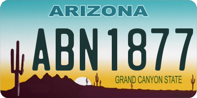 AZ license plate ABN1877