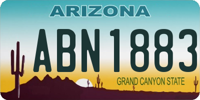 AZ license plate ABN1883