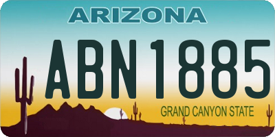 AZ license plate ABN1885