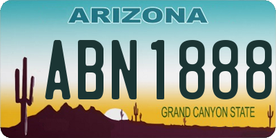 AZ license plate ABN1888