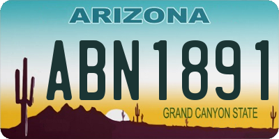 AZ license plate ABN1891