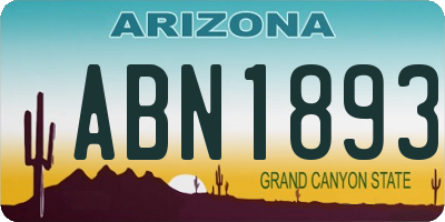AZ license plate ABN1893