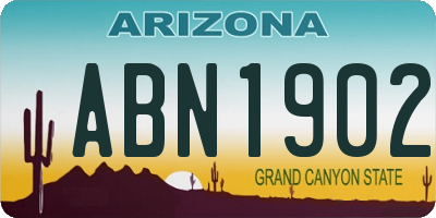 AZ license plate ABN1902