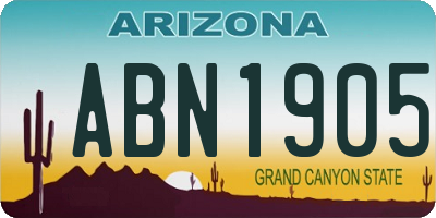 AZ license plate ABN1905