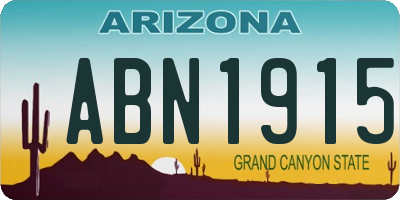 AZ license plate ABN1915