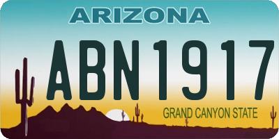 AZ license plate ABN1917