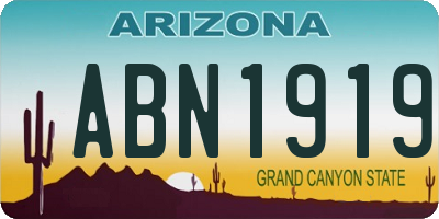 AZ license plate ABN1919