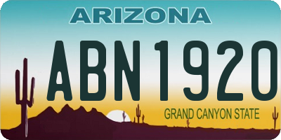 AZ license plate ABN1920