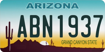 AZ license plate ABN1937