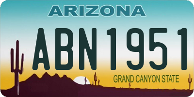 AZ license plate ABN1951
