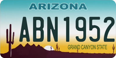 AZ license plate ABN1952