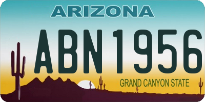 AZ license plate ABN1956