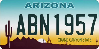 AZ license plate ABN1957