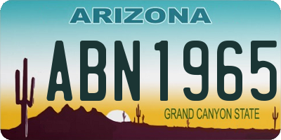 AZ license plate ABN1965